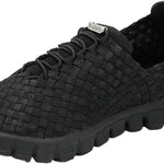 Black woven sneaker on a white background
