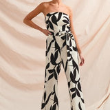 CHARLEIGH JUMPSUIT in CREAM/BLACK 8390