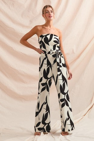 CHARLEIGH JUMPSUIT in CREAM/BLACK 8390
