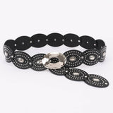 EDGY OVAL BELT in BLACK