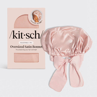 Adjustable Satin Bonnet- Blush