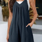 V-neck romper in Black 4523