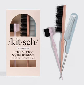 Kitsch Detail & Define Styling Brush Set with packaging on a light gray background