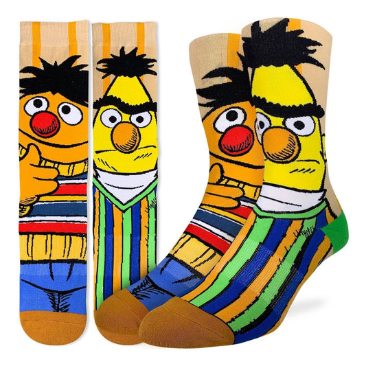 Men's Sesame Street, Bert and Ernie Socks: Shoe Size 8-13