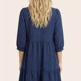 BRIDGET DRESS 72317 NAVY or EGGPLANT