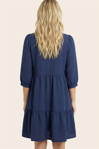 BRIDGET DRESS 72317 NAVY or EGGPLANT