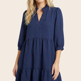 BRIDGET DRESS 72317 NAVY or EGGPLANT