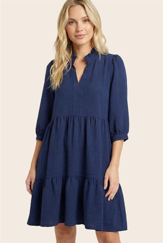 BRIDGET DRESS 72317 NAVY or EGGPLANT