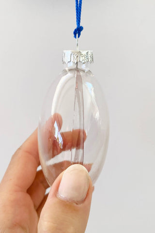 SALE * Waxahachie Texas State With Star See-Through Glass Ornament