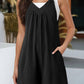 V-neck romper in Black 4523