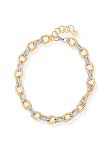 Two-tone chain bracelet on a white background