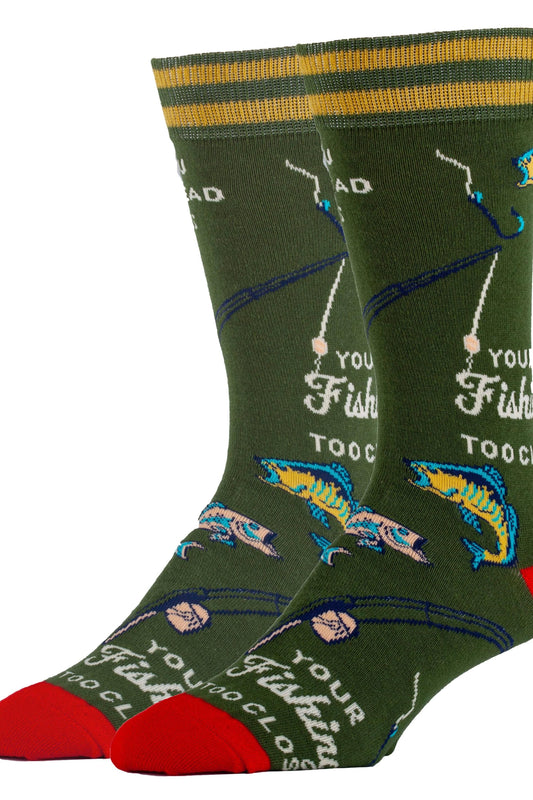 Gone Fishing | Men's Cotton Crew Funny Socks 20534