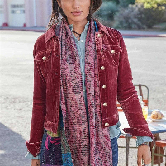 X Burgundy Velvet Jacket