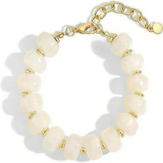Resin Bead Bracelet Heart Charm Adjustable Wrist Jewelry: Color_01 / M