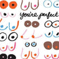 You're Perfect Boobs Blank Card