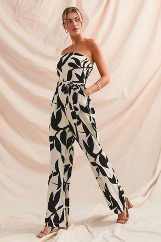 CHARLEIGH JUMPSUIT in CREAM/BLACK 8390