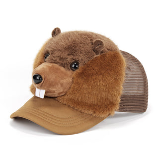Beaver | Plush Animal Trucker Hat Mesh Cap