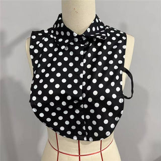 Diamond Studded Detachable Shirt Collar: White1 / One Size
