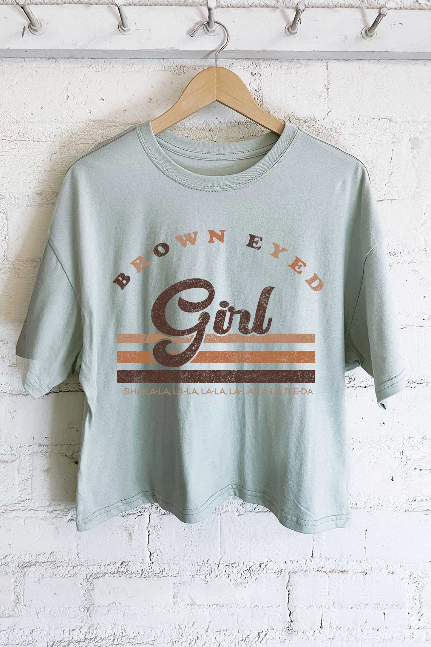 BROWN EYED GIRL LONG CROP TOP: mint