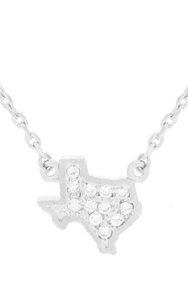 TX Tiny TX CZ Necklace