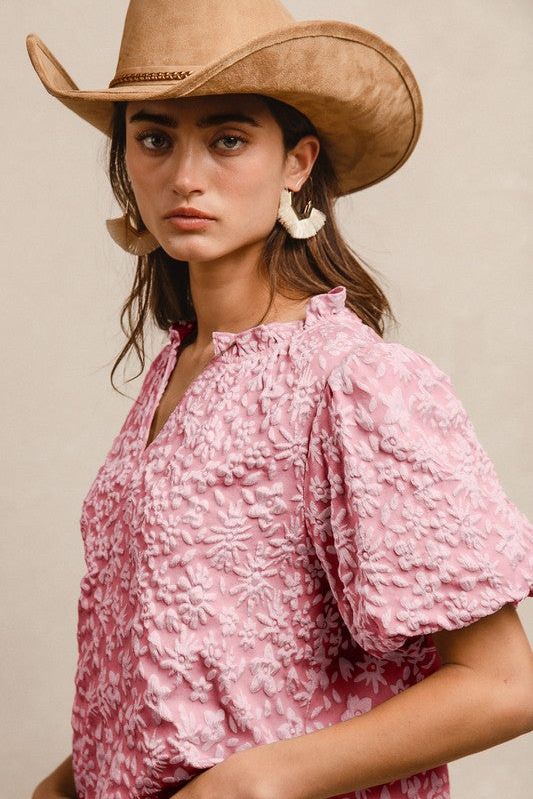 FLORAL PUFF SLEEVE TOP