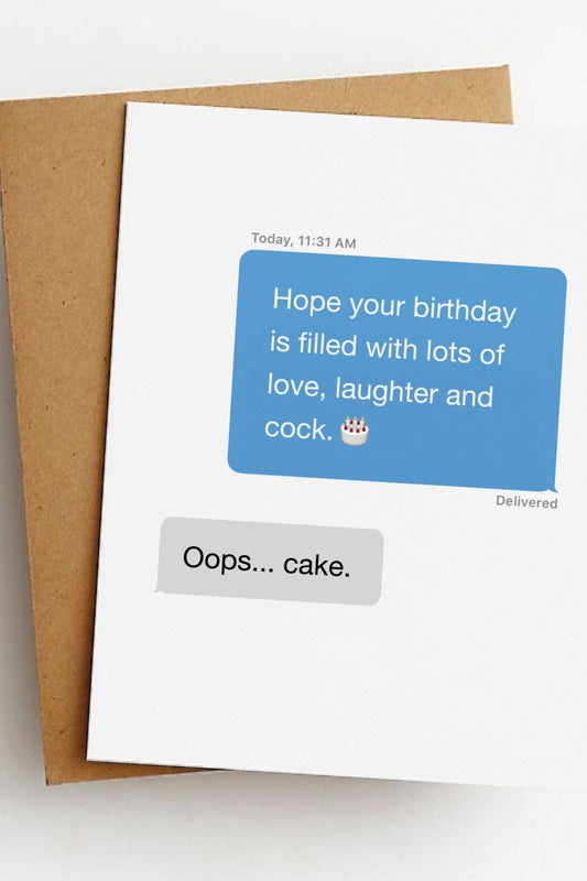 Autocorrect Cake Card