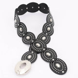 EDGY OVAL BELT in BLACK
