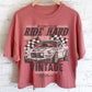 RIDE HARD LONG CROP TOP: STONE