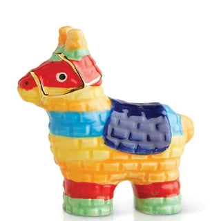 Colorful ceramic horse figurine on a white background