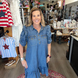 EASEL DINA DENIM DRESS 71929