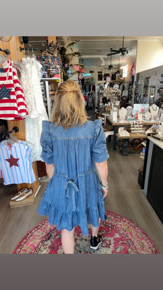 EASEL DINA DENIM DRESS 71929 (On Reorder)