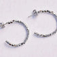 PURA VIDA EARRINGS, DIAMOND CUT HOOP Silver