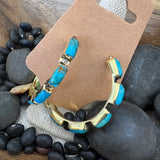 Boho Sol Turq Hoop Earrings