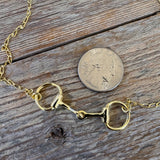 Boho Sol Brass Horse Snaffle bit Necklace
