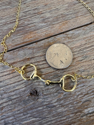 Boho Sol Brass Horse Snaffle bit Necklace