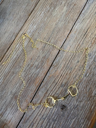 Boho Sol Brass Horse Snaffle bit Necklace