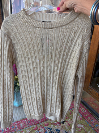 SALE * Gold metallic Sweater- Small