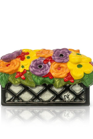 Colorful floral design on a rectangular background
