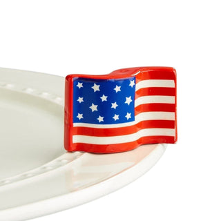 American flag-themed object on a white background