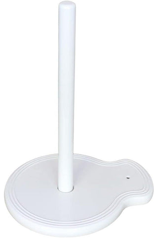White stand with a cylindrical object on a white background