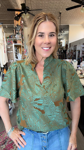 ELLE GREEN TOP 37219