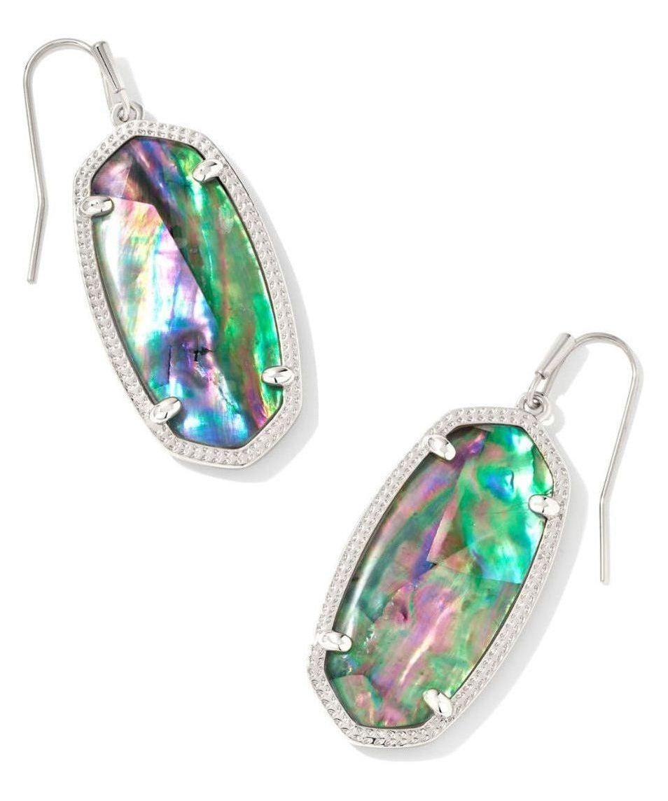 Multicolored earrings with a white background