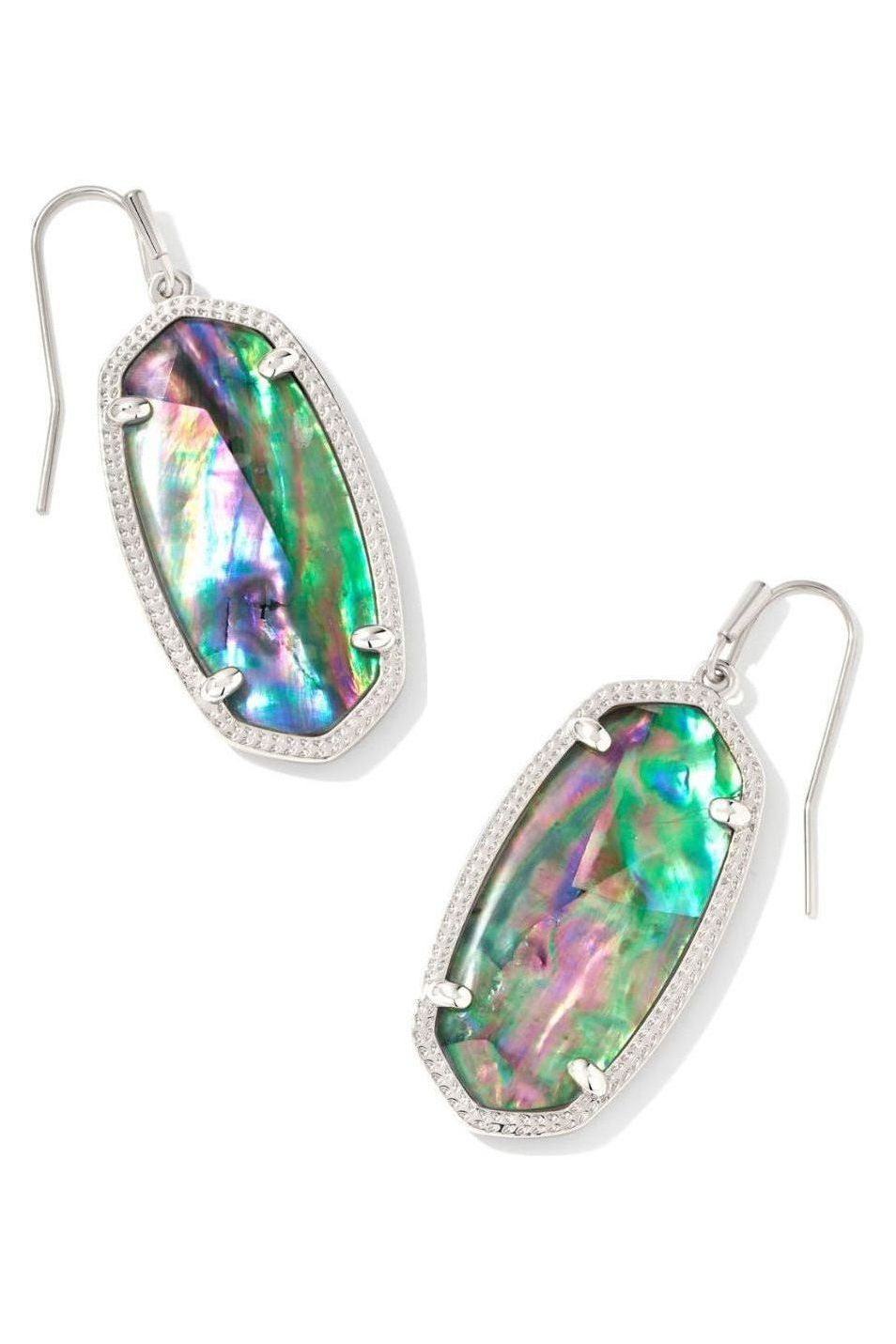 Multicolored earrings with a white background