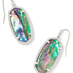 Multicolored earrings with a white background