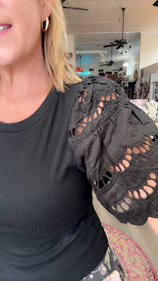 BIANCA LACE SLEEVE TOP 2004