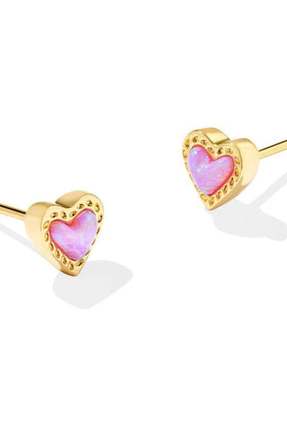 Kendra Scott Ari Heart Gold Stud Earrings