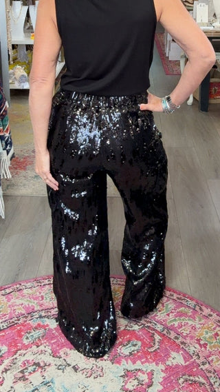 JULIANNA SEQUIN PANT 60467 ~ BLACK