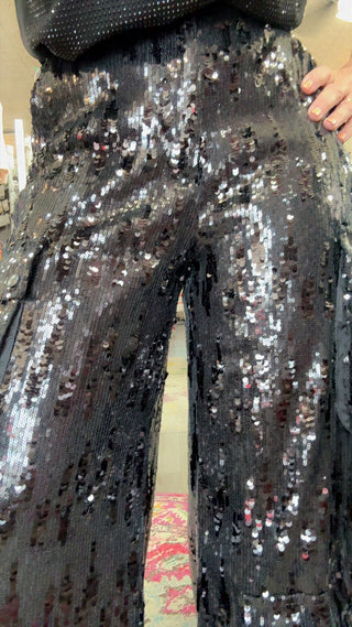 JULIANNA SEQUIN PANT 60467 ~ BLACK