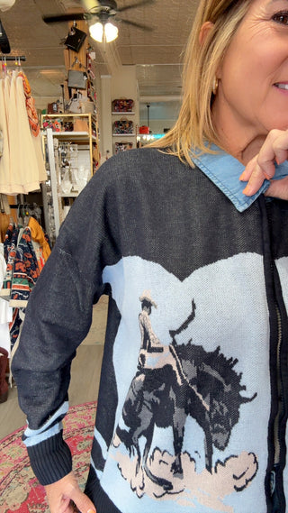 BRONC BLUES CARDIGAN