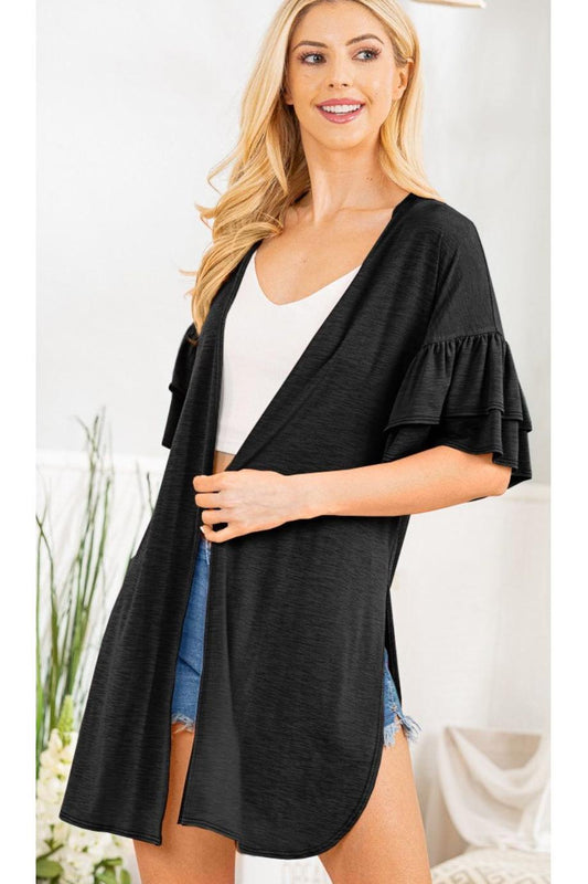 RUFFLE CARDIGAN